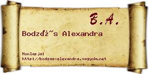 Bodzás Alexandra névjegykártya
