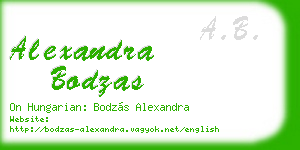alexandra bodzas business card